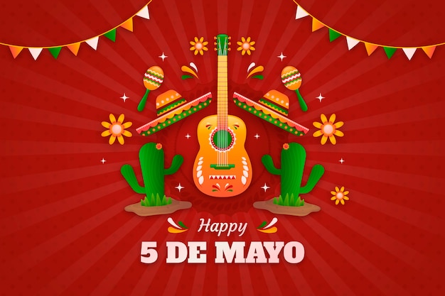 Gradient cinco de mayo background