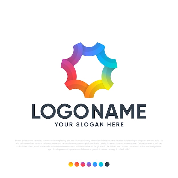 Gradient Circle logo design premium vector