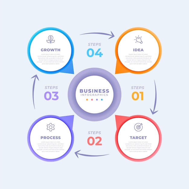 Gradient circular diagram infographic template