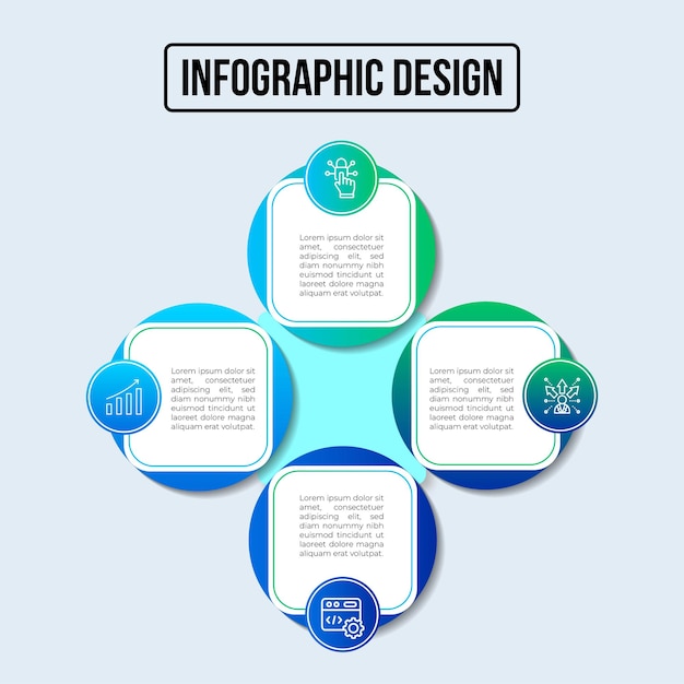 Gradient circular infographic steps design Premium Vector