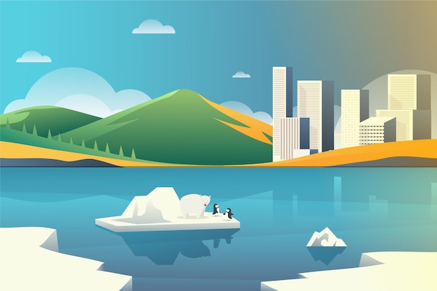 Gradient climate change concept illustration