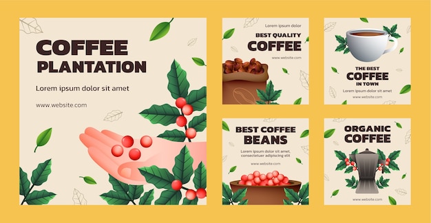 Gradient coffee plantation instagram posts