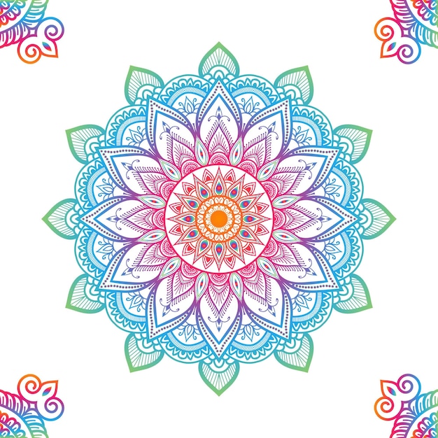 Gradient Color Luxury Mandala Background Design with White Shape 02