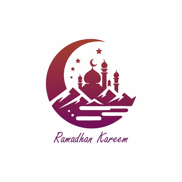 Gradient color Ramadan logo