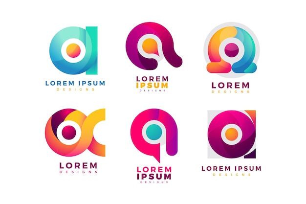 Gradient colored alpha logos