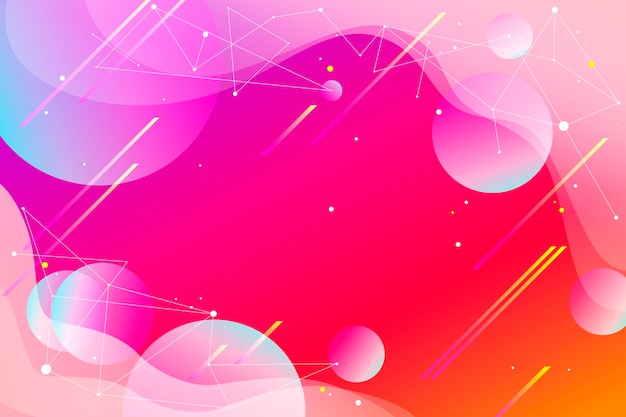 Gradient colored background with geometrical shapes