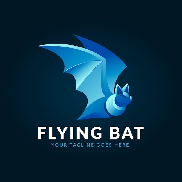 Gradient colored creative bat logo template