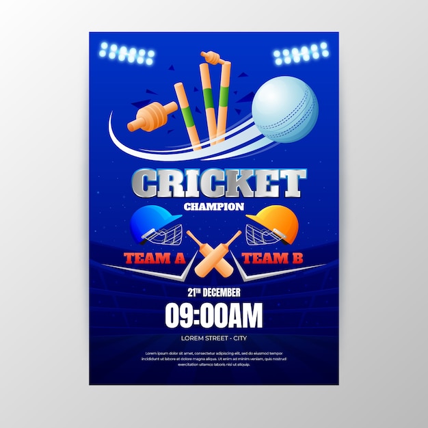 Gradient colored ipl cricket poster