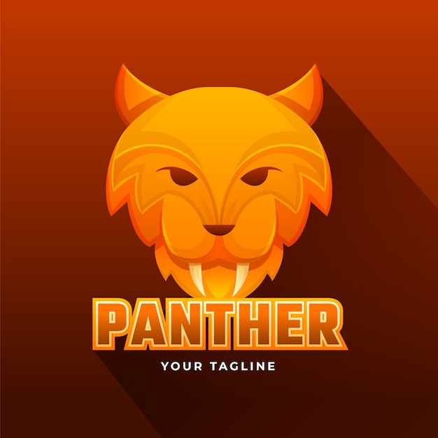 Gradient colored panther logo template