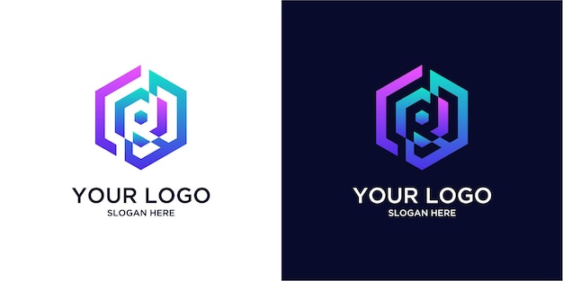 Gradient colored r logos