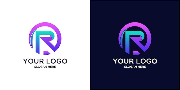 Gradient colored r logos