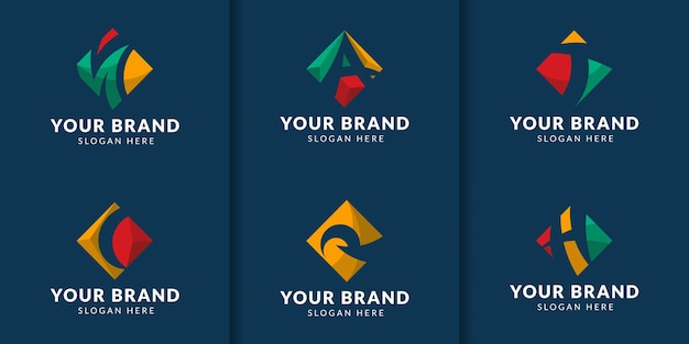 Gradient colored s logo collection