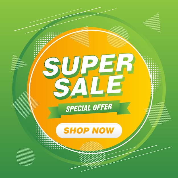 Gradient colored super sale background vector