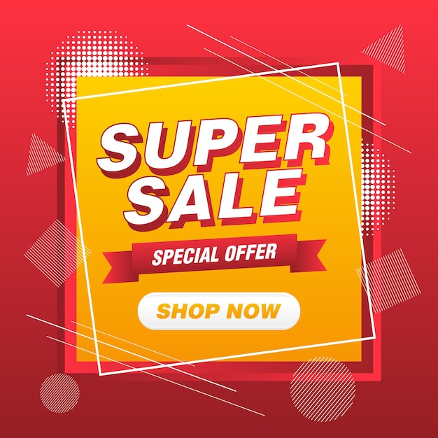 Gradient colored super sale background vector