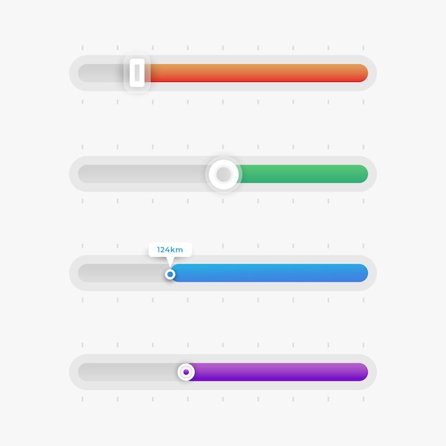 Gradient colored ui sliders collection