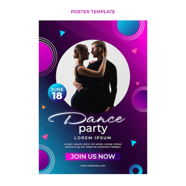 Gradient colorful latin dance party poster