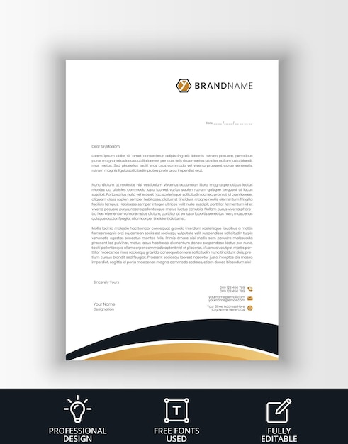 Gradient corporate letterhead template