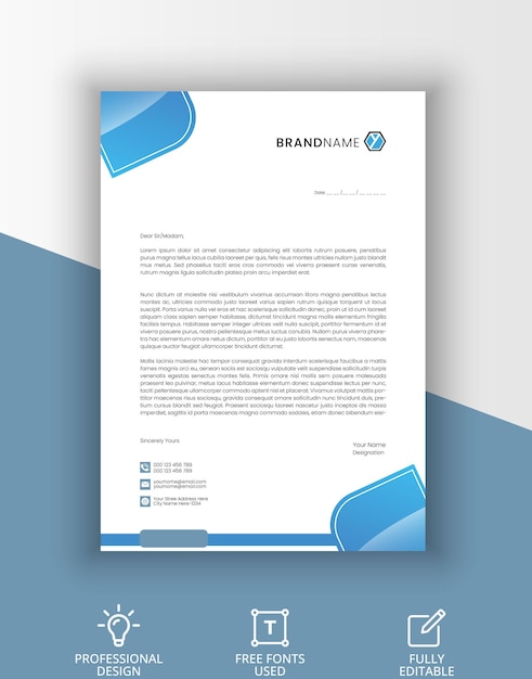 Gradient corporate letterhead template