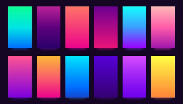 Gradient cover set, Colorful gradients, blurred colors and vivid smartphone