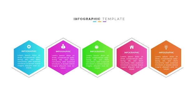 Gradient creative business timeline infographic element and minimal  presentation design