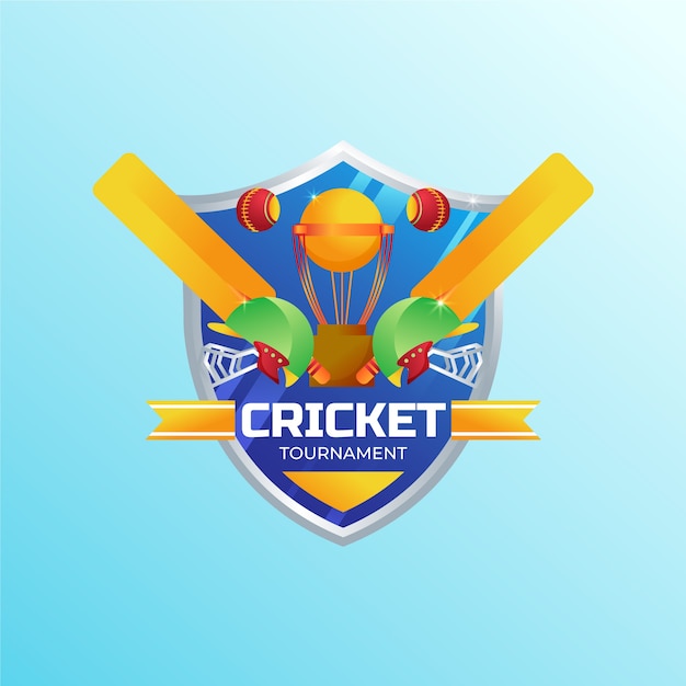 Vector gradient cricket logo template