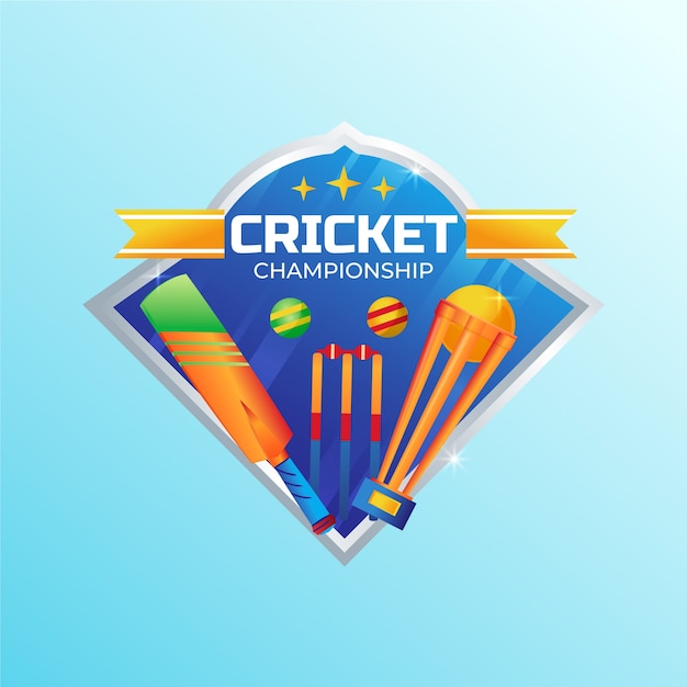 Gradient cricket logo template