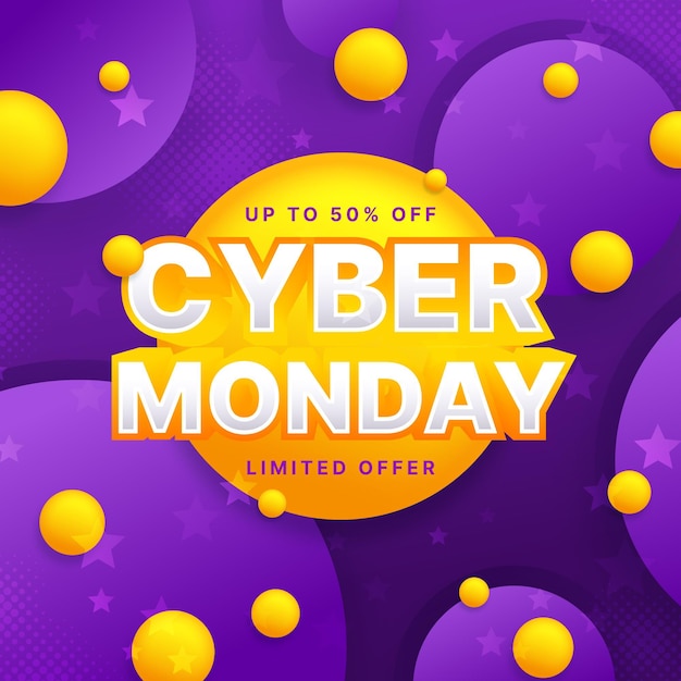 Gradient cyber monday illustration