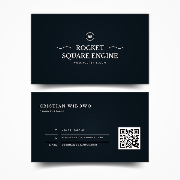 gradient dark green calassical business card template