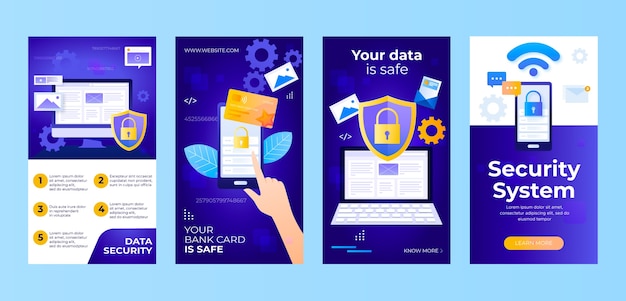 Gradient data privacy instagram stories template