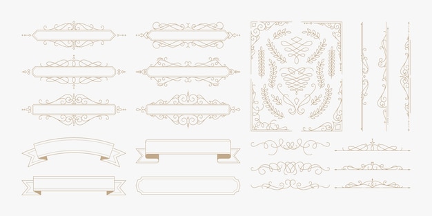 Gradient decorative design elements collection