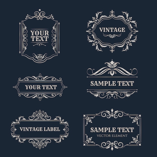 Gradient decorative design elements labels collection