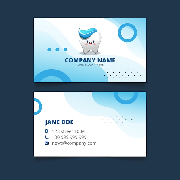 Gradient dental clinic business card