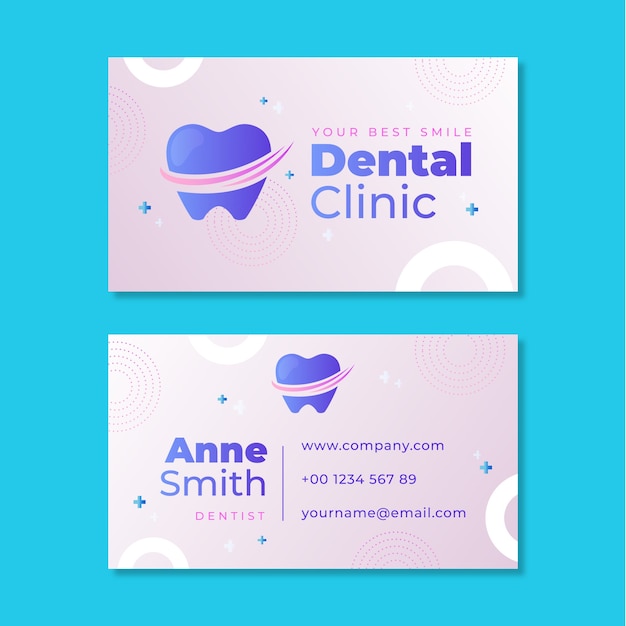 Gradient dental clinic horizontal business card