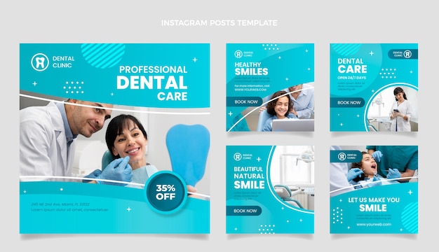 Gradient dental clinic instagram posts collection