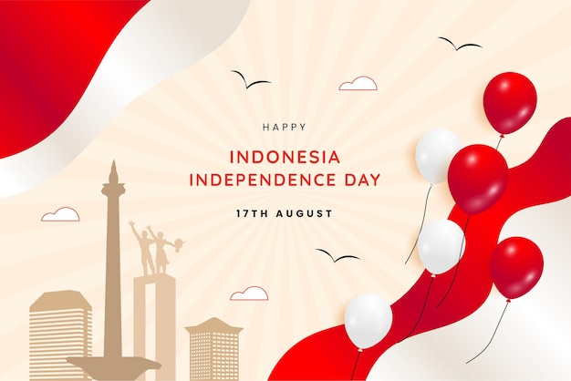 Gradient design template for Indonesian Independence Day Celebration