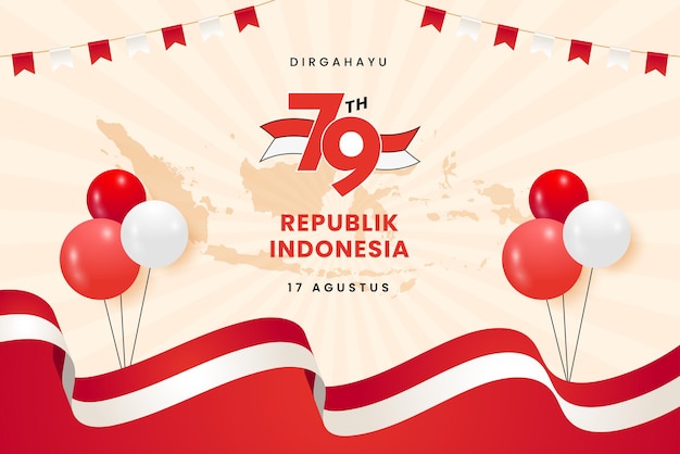 Gradient design template for Indonesian Independence Day Celebration