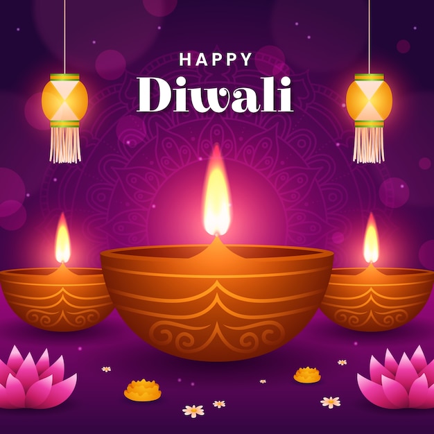 Gradient diwali celebration illustration