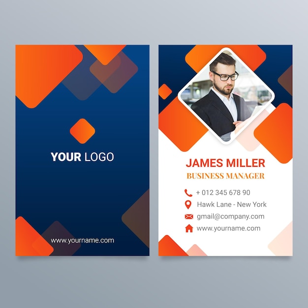 Gradient double-sided business card template