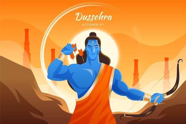 Gradient dussehra illustration