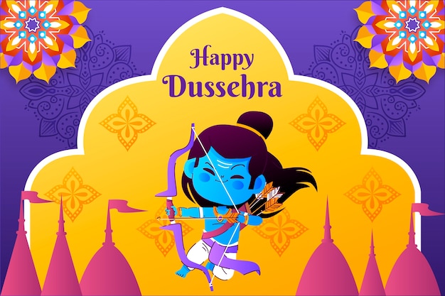 Gradient dussehra illustration