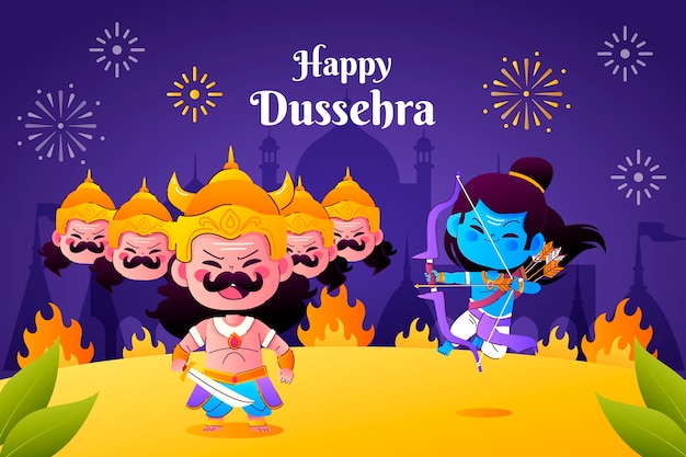 Gradient dussehra illustration