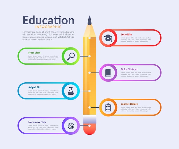 Gradient education infographics template