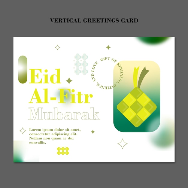 Vector gradient eid alfitr eid mubarak celebration greeting card template