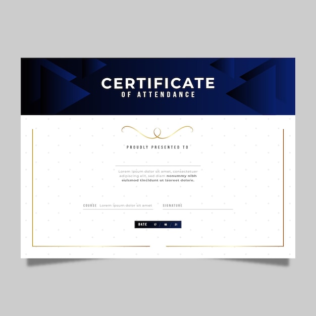 Gradient elegant certificate of attendance