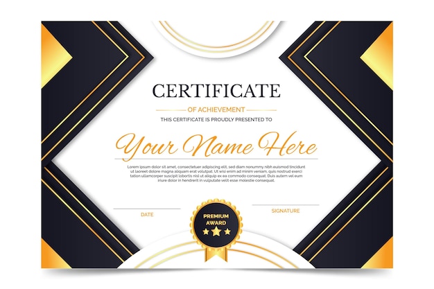 Gradient elegant certificate template