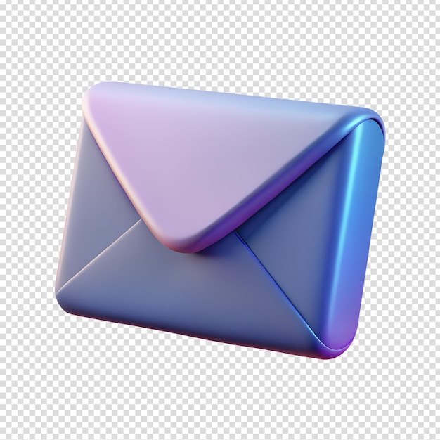 Vector gradient envelope 3d rendered icon isolated on the transparent background