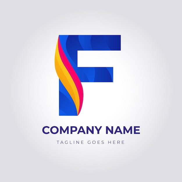 Gradient f letter logo template