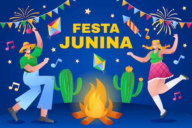 Gradient festas juninas illustration