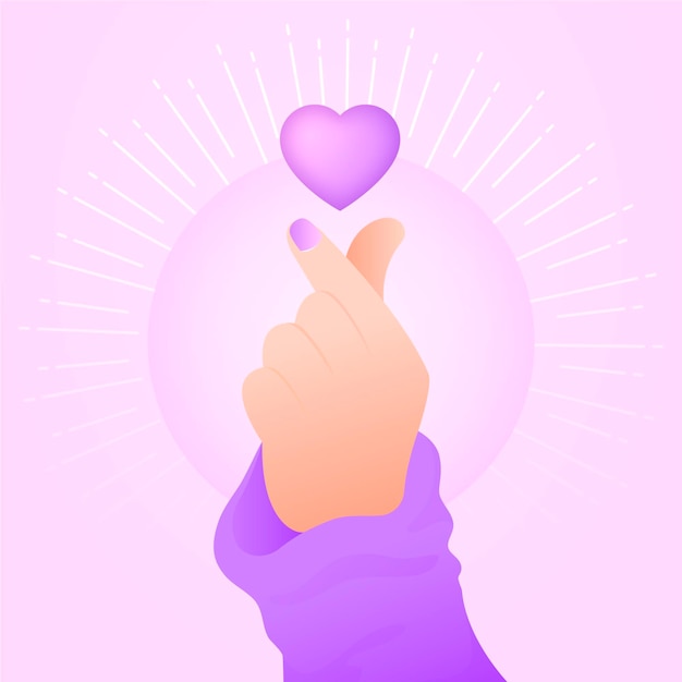 Gradient finger heart concept