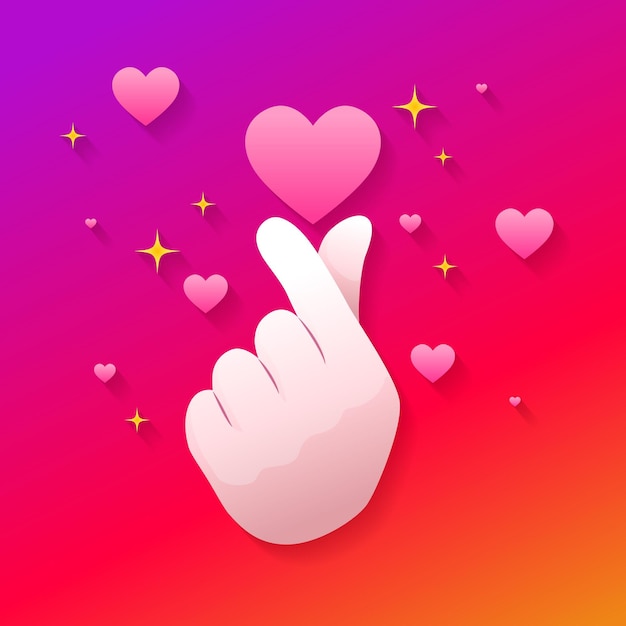 Gradient finger heart concept